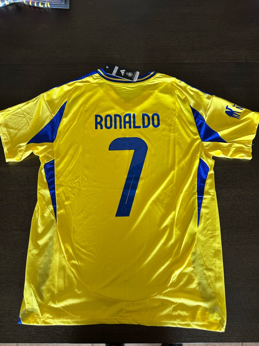 Ronaldo #7 Yellow and Blue Men’s Soccer Jersey